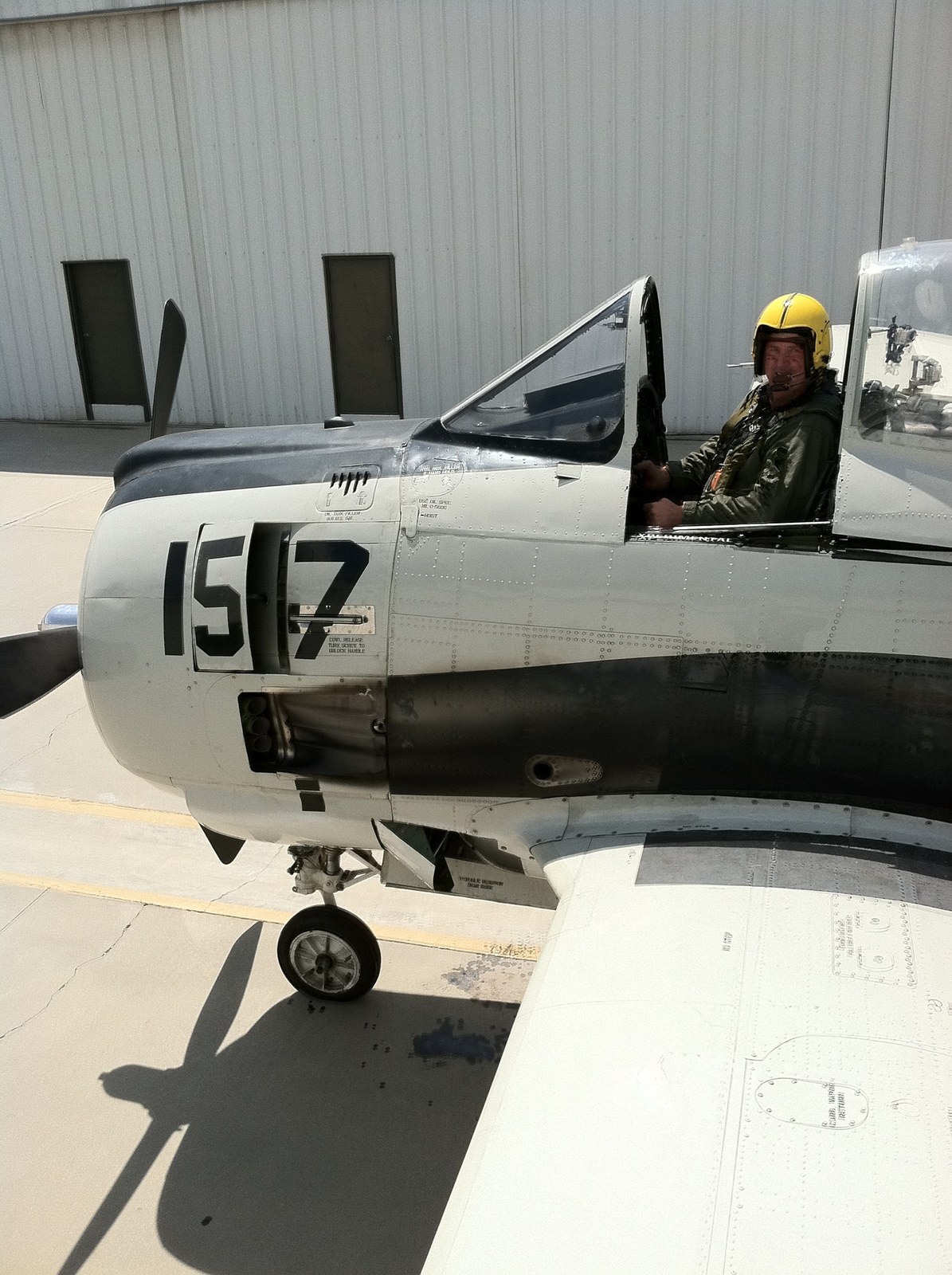 Craig Hosking in cockpit of North American T-28 Trojan warbird