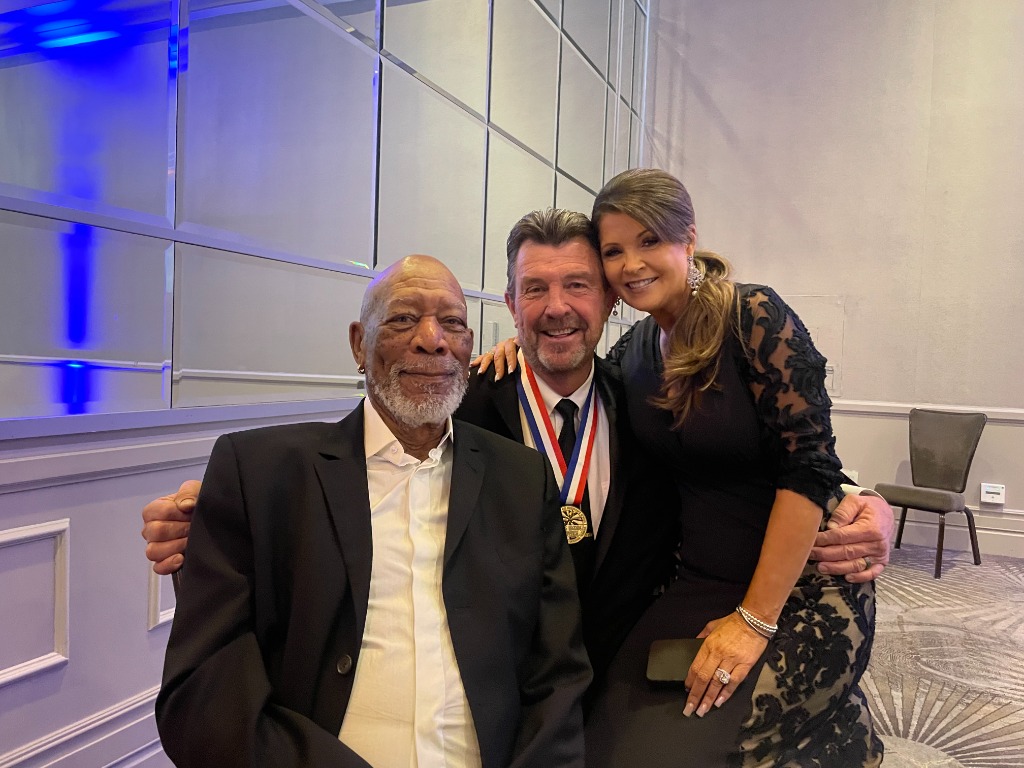 With Morgan Freeman
